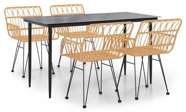 5 részes polyrattan kerti étkezőgarnitúra