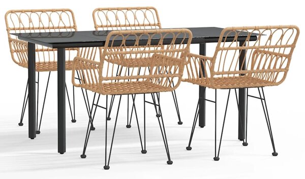 5 részes polyrattan kerti étkezőgarnitúra