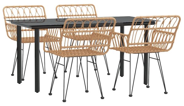 5 részes polyrattan kerti étkezőgarnitúra