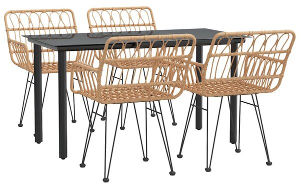 5 részes polyrattan kerti étkezőgarnitúra