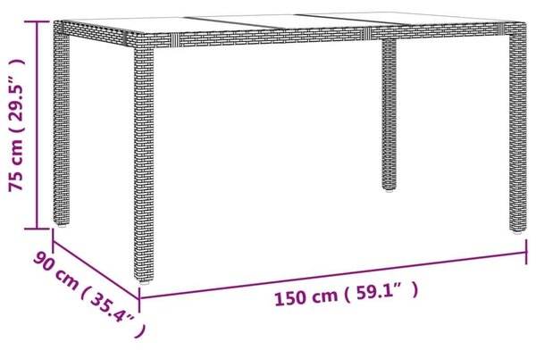VidaXL Polyrattan Kerti Étkezőgarnitúra - 7 részes - Bézs