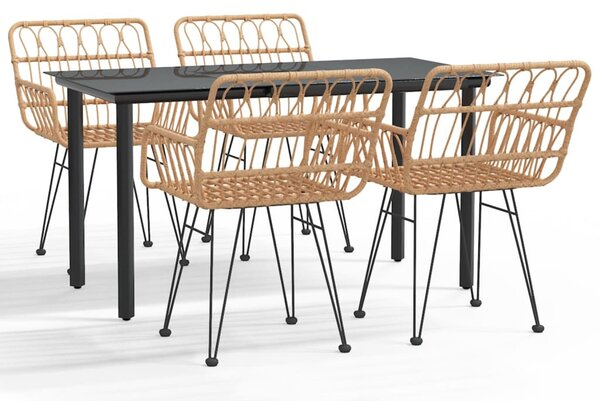 5 részes polyrattan kerti étkezőgarnitúra