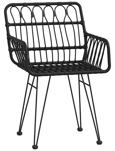 7 részes fekete polyrattan kerti étkezőgarnitúra