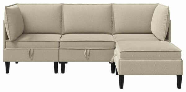 VidaXL Nappali bútor szett 4 pcs Homokszín Szövet