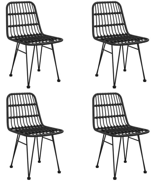 5 részes fekete polyrattan kerti étkezőgarnitúra