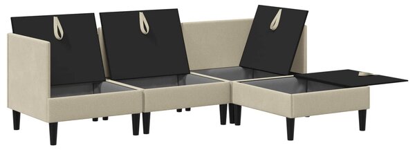 VidaXL Nappali bútor szett 4 pcs Homokszín Szövet
