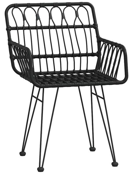 7 részes fekete polyrattan kerti étkezőgarnitúra