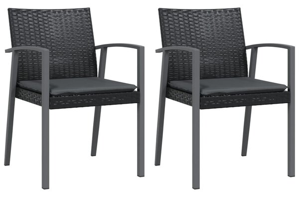 3 részes polyrattan és acél kerti étkezőgarnitúra párnával