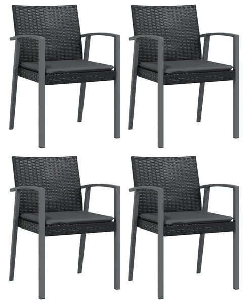 5 részes polyrattan és acél kerti étkezőgarnitúra párnával