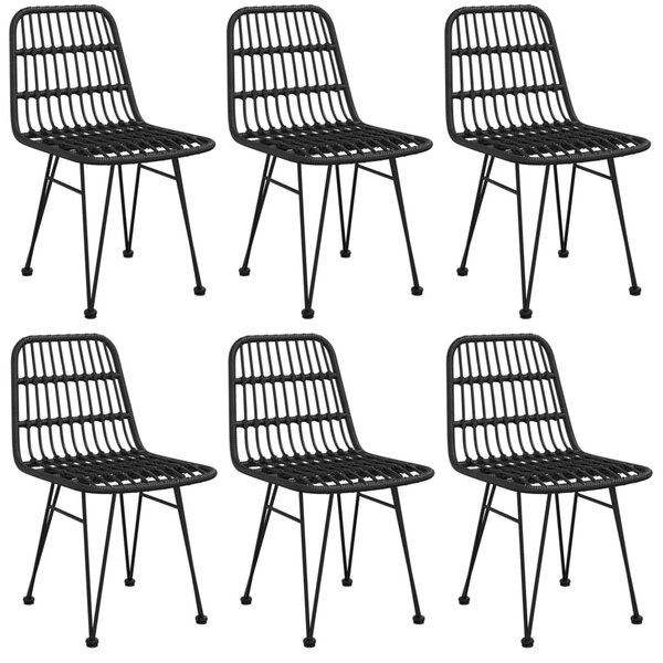 7 részes fekete polyrattan kerti étkezőgarnitúra