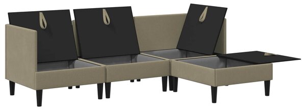 VidaXL Nappali bútor szett 4 pcs Khaki Szövet