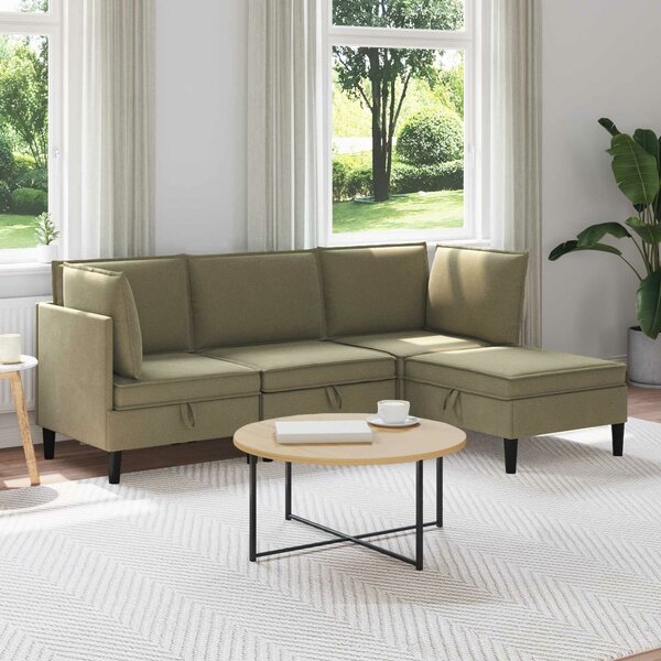 VidaXL Nappali bútor szett 4 pcs Khaki Szövet
