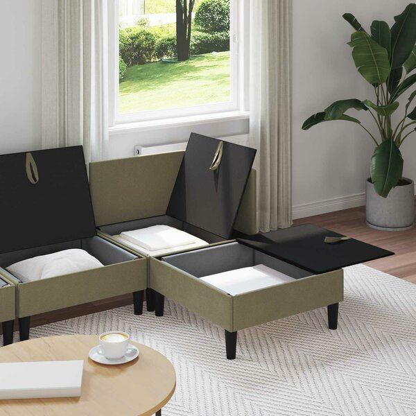 VidaXL Nappali bútor szett 4 pcs Khaki Szövet