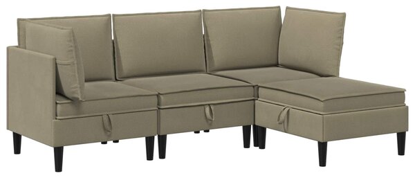VidaXL Nappali bútor szett 4 pcs Khaki Szövet