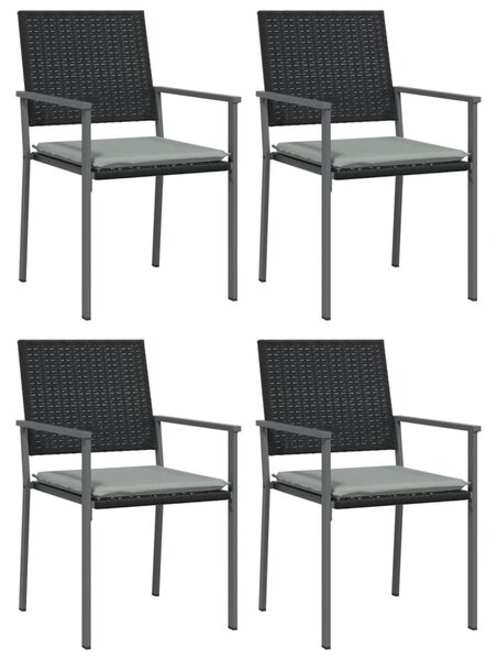 5 részes polyrattan és acél kerti étkezőgarnitúra párnával