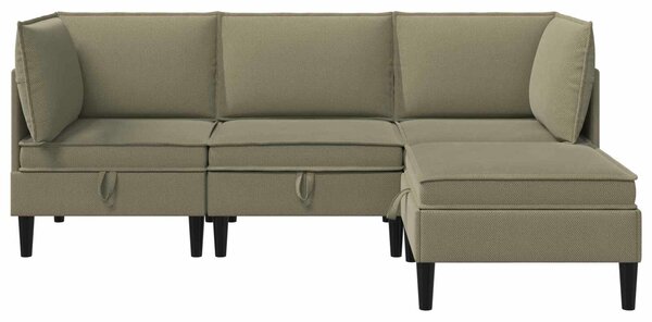 VidaXL Nappali bútor szett 4 pcs Khaki Szövet