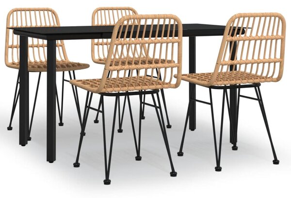 5 részes polyrattan kerti étkezőgarnitúra