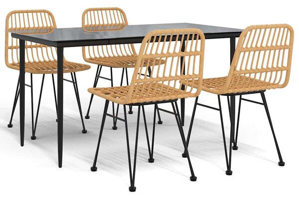 5 részes polyrattan kerti étkezőgarnitúra