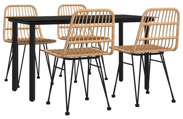 5 részes polyrattan kerti étkezőgarnitúra