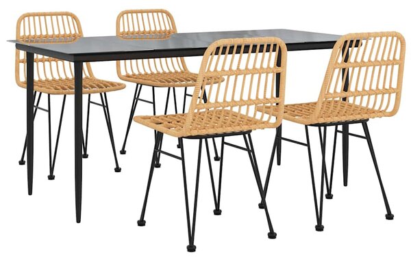 5 részes polyrattan kerti étkezőgarnitúra