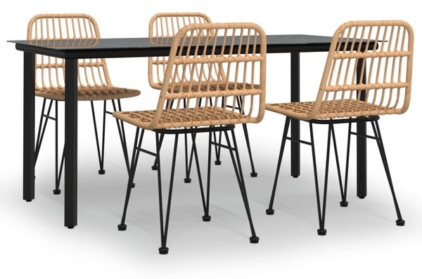 5 részes polyrattan kerti étkezőgarnitúra