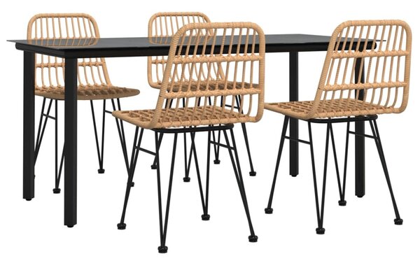 5 részes polyrattan kerti étkezőgarnitúra