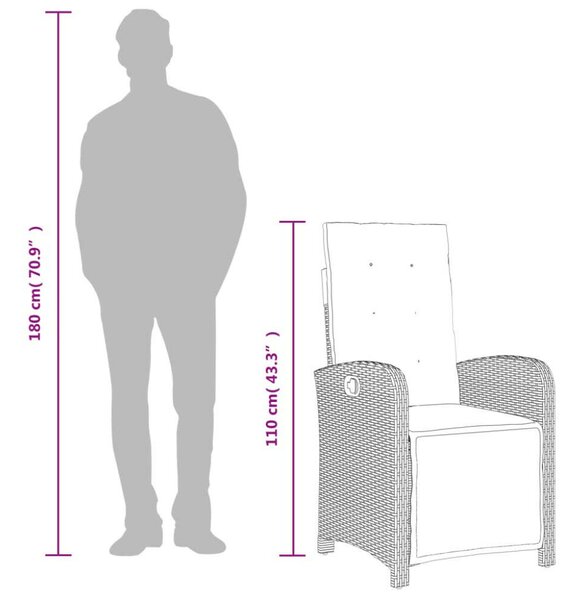 Polyrattan Kerti Étkezőgarnitúra - 7 részes - Bézs