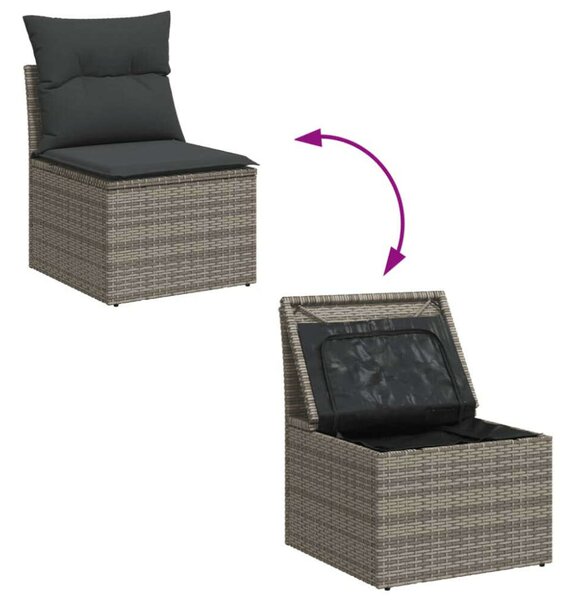 VidaXL Polyrattan Kerti Ülőgarnitúra - 12 részes - Szürke