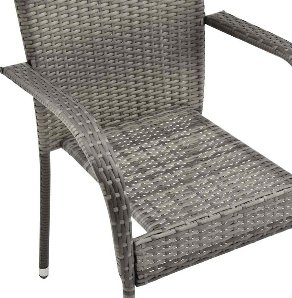 7 részes szürke polyrattan kerti étkezőgarnitúra