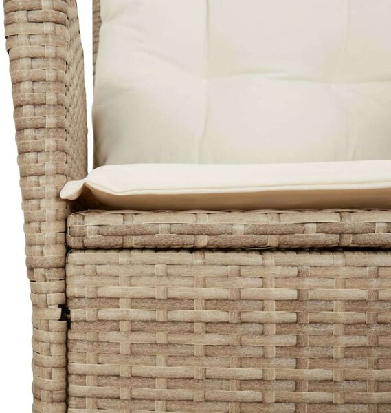 VidaXL Polyrattan Kerti Étkezőgarnitúra - 7 részes, Bézs