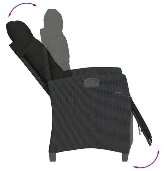 VidaXL Polyrattan Kerti Étkezőgarnitúra - 7 részes - Fekete