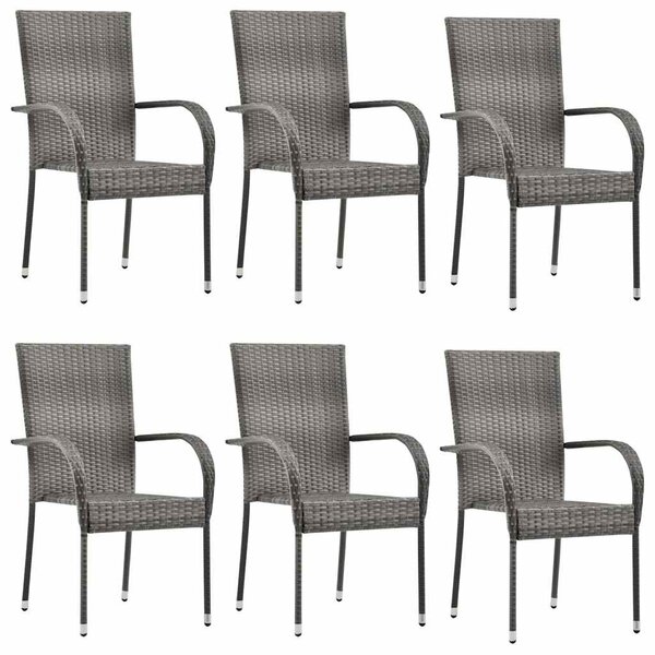 7 részes szürke polyrattan kerti étkezőgarnitúra