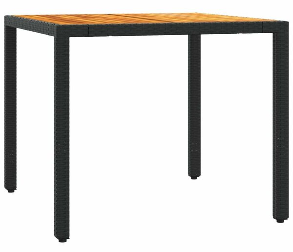 VidaXL 5 részes Kerti Étkezőgarnitúra - Fekete Polyrattan