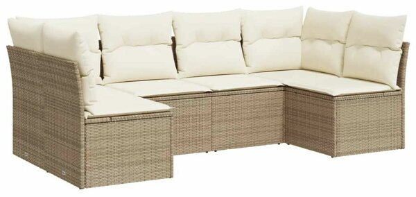 VidaXL Polyrattan Kerti Ülőgarnitúra - 6 részes - Bézs
