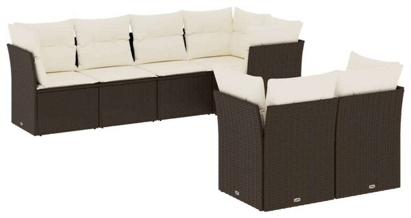VidaXL Polyrattan Kerti Ülőgarnitúra - 7 részes, Barna