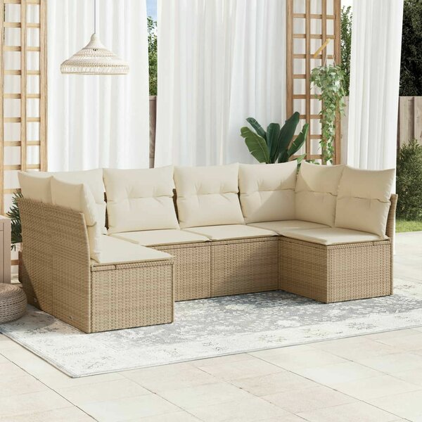 VidaXL Polyrattan Kerti Ülőgarnitúra - 6 részes - Bézs