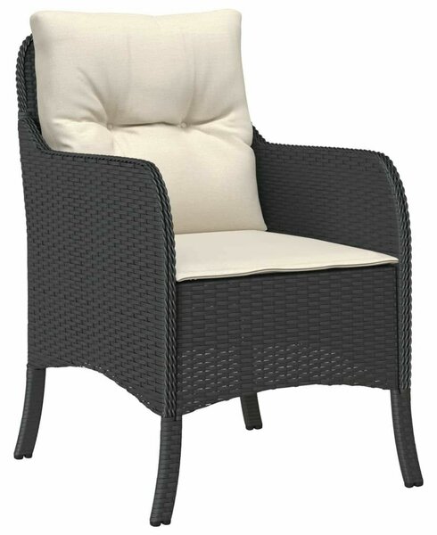 VidaXL Polyrattan Kerti Étkezőgarnitúra - 7 részes - Fekete