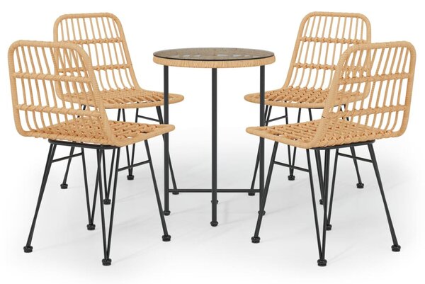 5 részes polyrattan kerti étkezőgarnitúra