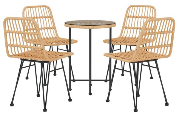 5 részes polyrattan kerti étkezőgarnitúra