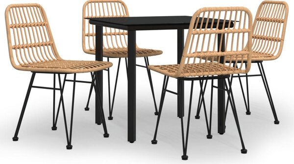 5 részes polyrattan kerti étkezőgarnitúra