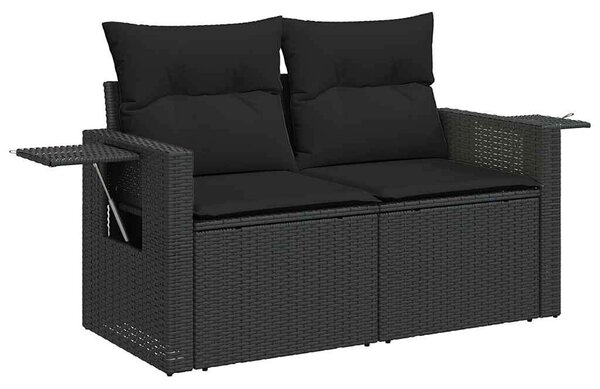 VidaXL Polyrattan Kerti Ülőgarnitúra - 4 részes - Fekete
