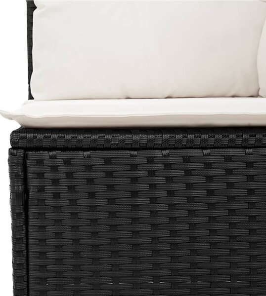 VidaXL 10 részes fekete polyrattan kerti ülőgarnitúra párnákkal