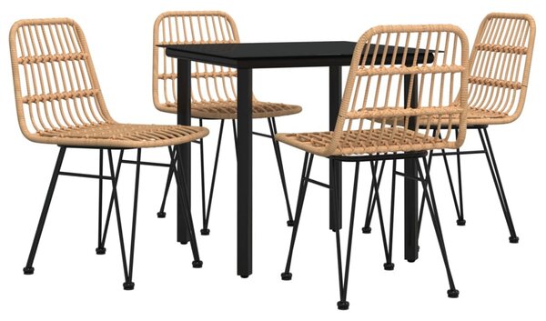 5 részes polyrattan kerti étkezőgarnitúra