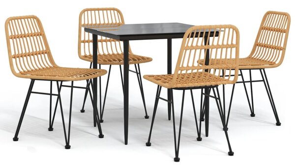 5 részes polyrattan kerti étkezőgarnitúra