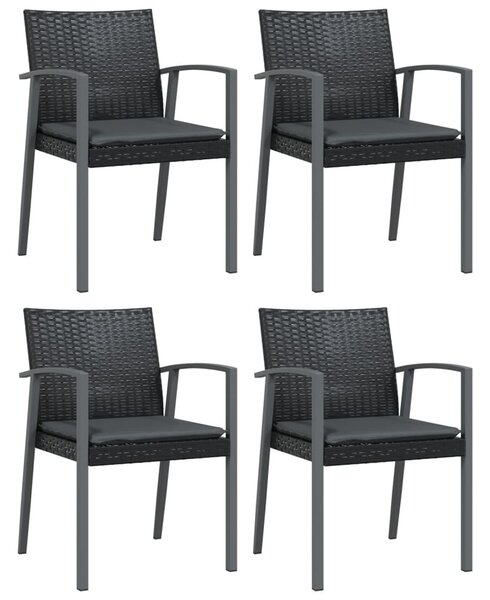 5 részes polyrattan és acél kerti étkezőgarnitúra párnával