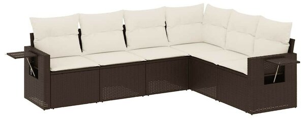 VidaXL Polyrattan Kerti Ülőgarnitúra - 6 Személyes - Barna