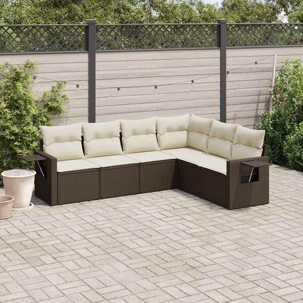 VidaXL Polyrattan Kerti Ülőgarnitúra - 6 Személyes - Barna