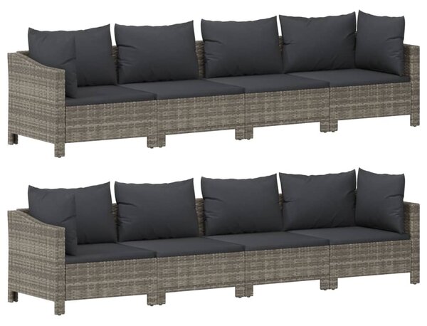 9 részes szürke polyrattan kerti ülőgarnitúra párnákkal