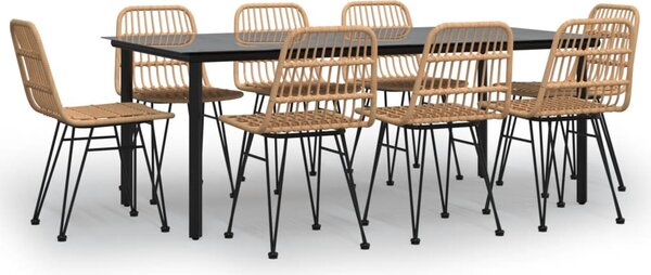 9 részes polyrattan kerti étkezőgarnitúra