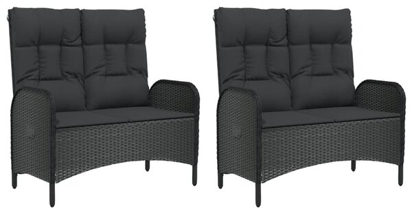5 részes fekete polyrattan kerti étkezőgarnitúra párnákkal